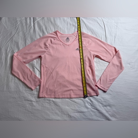 Adidas Pink Long Sleeve Performance Top Lightweight Running Activewear Shirt Med - Picture 8 of 10